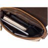 Наплечная сумка планшет из винтажной кожи Crazy Horse с клапаном VINTAGE STYLE (14675) - 6