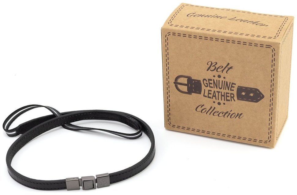 Итальянский узкий женский ремень из натуральной кожи с эластичной резинкой Gherardini 10610 (черный) фото №4 Итальянский узкий женский ремень из натуральной кожи с эластичной резинкой Gherardini 10610 (черный) modnotak фото №4