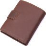 Добротне чоловіче портмоне з гладкої шкіри коричневого кольору Vintage (14495) - 2