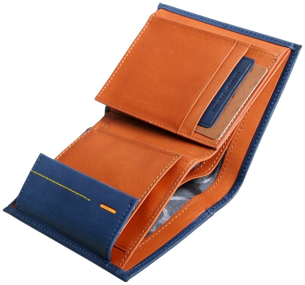 Вертикальное портмоне без застежки Beverly Hills из натуральной кожи Vip Collection 102504 modnotak фото №3