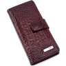 Вертикальний гаманець бордового кольору з натуральної шкіри KARYA (1156-016) - 1