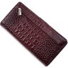 Вертикальний гаманець бордового кольору з натуральної шкіри KARYA (1156-016) - 3