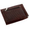 Коричневий шкіряний затискач для купюр без застібки Vip Collection 102604 (кроко) modnotak фото - 4