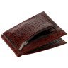 Коричневий шкіряний затискач для купюр без застібки Vip Collection 102604 (кроко) modnotak фото - 5