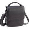Кожаная мужская сумка черного цвета с ручкой KARYA (0795-45) - 1