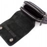 Кожаная мужская сумка черного цвета с ручкой KARYA (0795-45) - 8