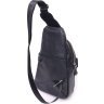 Чорна чоловіча сумка-слінг із натуральної зернистої шкіри Vintage (2421402) - 2
