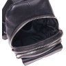 Черная мужская сумка-слинг из натуральной зернистой кожи Vintage (2421402) - 4