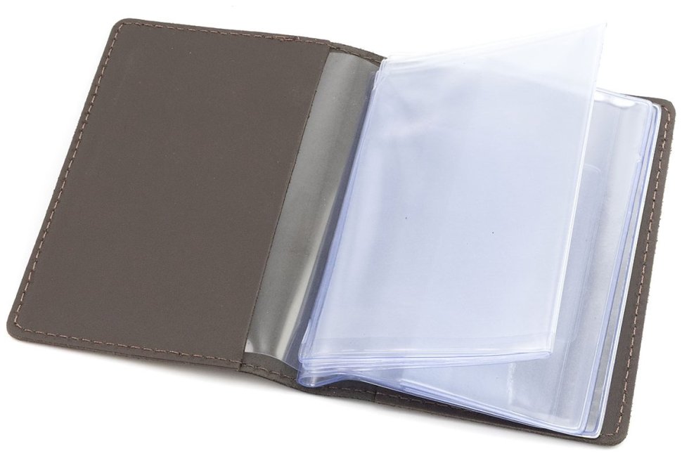 Обложка кожаная для автодокументов темно коричневого цвета Leather Collection 102804 modnotak фото №4