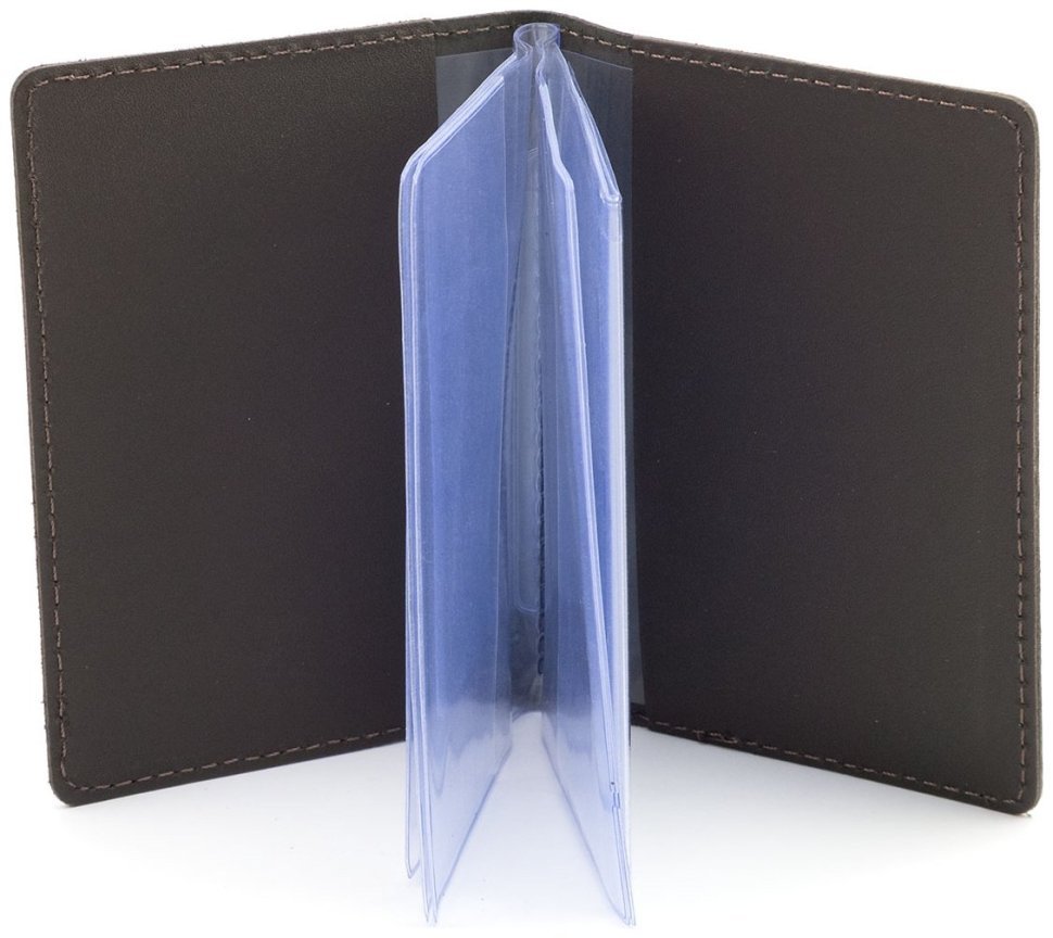 Обложка кожаная для автодокументов темно коричневого цвета Leather Collection 102804 modnotak фото №3