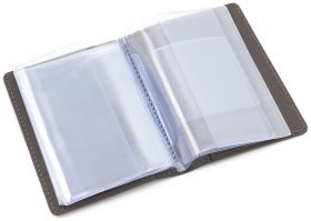 Обкладинка шкіряна для автодокументів темно-коричневого кольору Leather Collection 102804