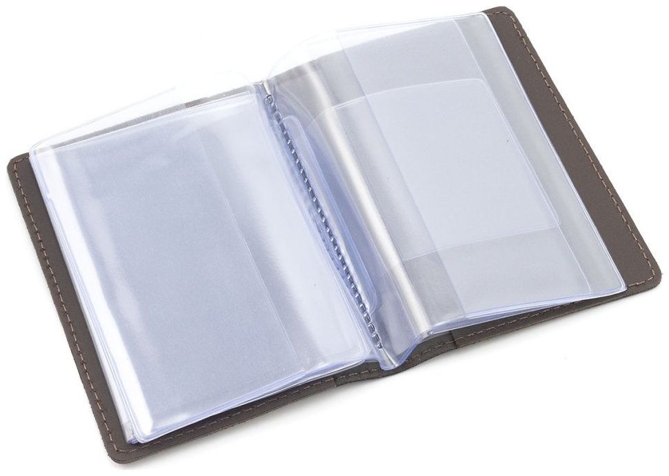 Обложка кожаная для автодокументов темно коричневого цвета Leather Collection 102804 modnotak фото №2