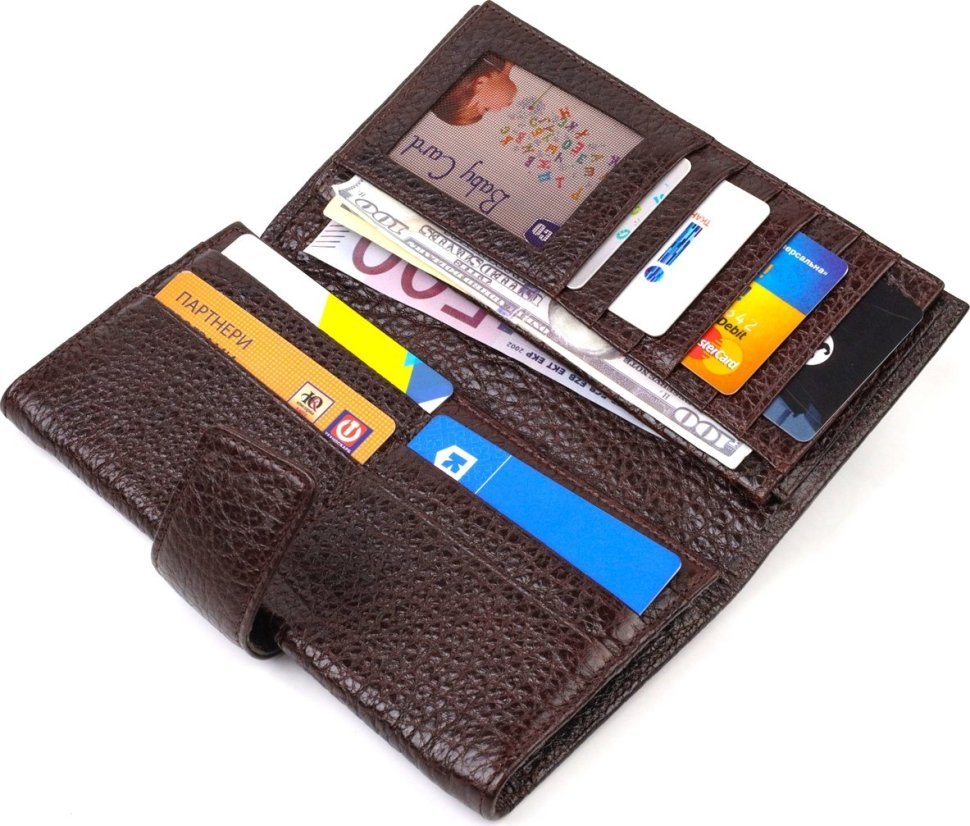 Вертикальный мужской бумажник из натуральной кожи с выраженной зернистостью CANPELLINI (2421840)