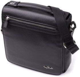 Мужская кожаная наплечная сумка-барсетка с дополнительной ручкой для ношения в руке Tony Perotti Италия 103304