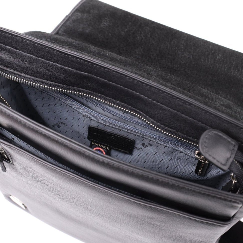 Мужская кожаная наплечная сумка-барсетка с дополнительной ручкой для ношения в руке Tony Perotti Италия 103304 фото №6 Мужская кожаная наплечная сумка-барсетка с дополнительной ручкой для ношения в руке Tony Perotti Италия 103304 modnotak фото №6