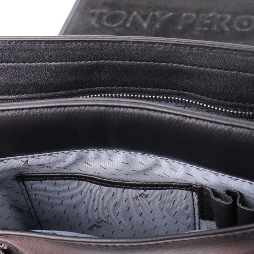 Мужская кожаная наплечная сумка-барсетка с дополнительной ручкой для ношения в руке Tony Perotti Италия 103304 фото №8 Мужская кожаная наплечная сумка-барсетка с дополнительной ручкой для ношения в руке Tony Perotti Италия 103304 modnotak фото №8