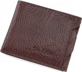 Темно-коричневе портмоне з фактурної шкіри без фіксації Tony Bellucci (10688)