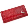 Червоний жіночий гаманець класичного типу з натуральної шкіри під рептилію KARYA (19015) - 4