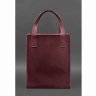 Шкіряна жіноча сумка шоппер бордового кольору на блискавичної застібці BlankNote Бетсі (12822) - 3