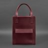 Кожаная женская сумка шоппер бордового цвета на молниевой застежке BlankNote Бэтси (12822) - 4