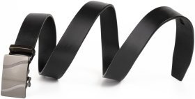 Мужской ремень под брюки из черной кожи с автоматической пряжкой Vintage 2420336