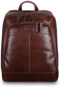 Мужской рюкзак из натуральной гладкой кожи на 2 отделения Ashwood коричневого цвета 94104