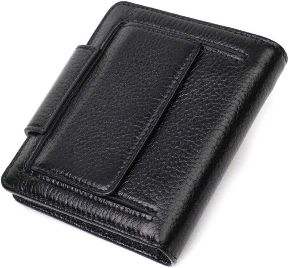 Середній жіночий гаманець із натуральної шкіри в класичному чорному кольорі Tony Bellucci (2421987)
