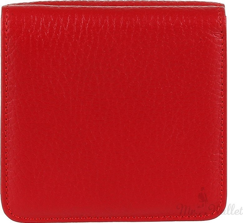 Компактный кожаный женский кошелек красного цвета с монетницей KARYA (2417174)