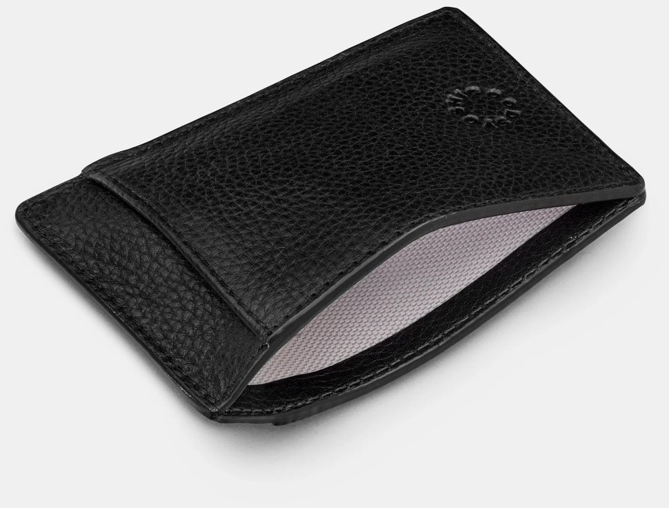 Кардхолдер из натуральной кожи черного цвета Yoshi Compact (Великобритания) 94404 modnotak фото №3