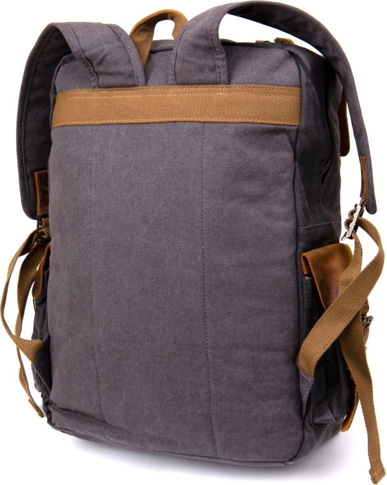 Сірий рюкзак з текстилю для подорожей на блискавки Vintage (20108)