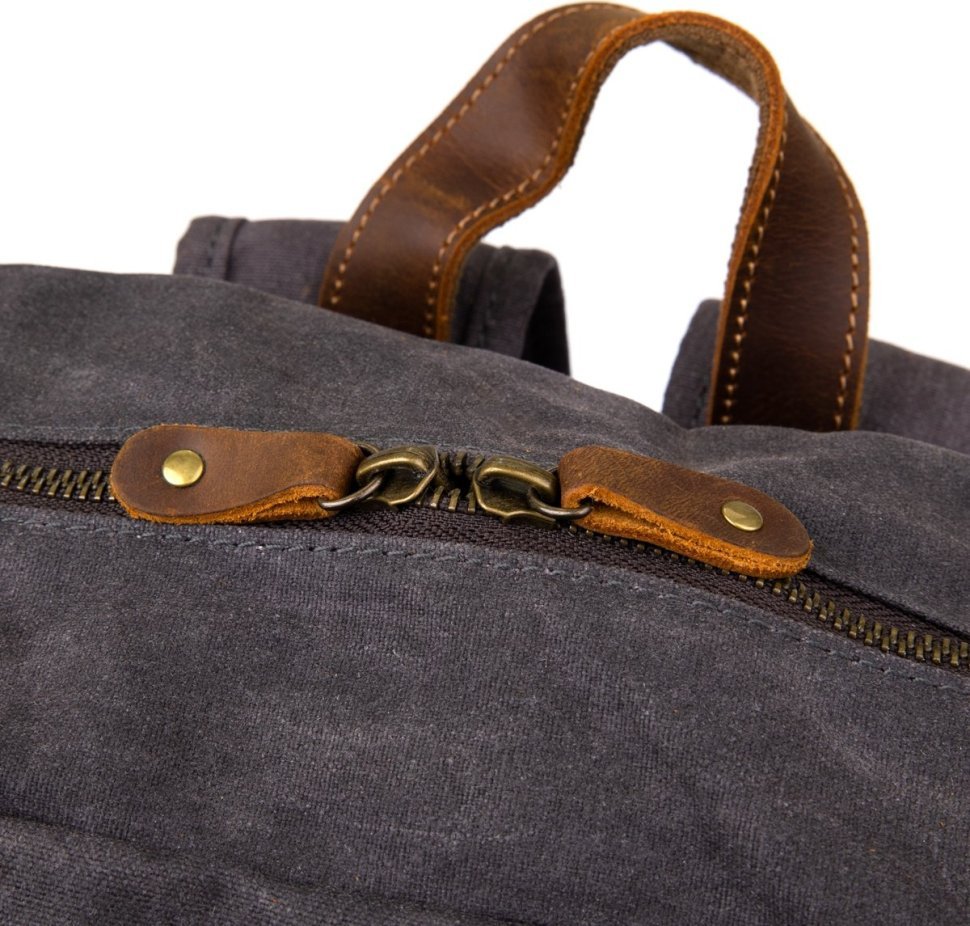Серый рюкзак из текстиля для путешествий на молнии Vintage (20108)