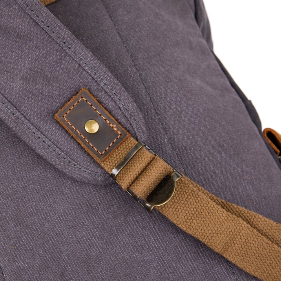 Сірий рюкзак з текстилю для подорожей на блискавки Vintage (20108)