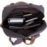 Серый рюкзак из текстиля для путешествий на молнии Vintage (20108) - 6