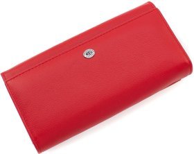 Женский кошелек красного цвета из натуральной кожи под много купюр ST Leather (19101)