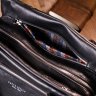 Горизонтальная женская сумка из натуральной кожи черного цвета с ручками KARYA (2420890) - 10