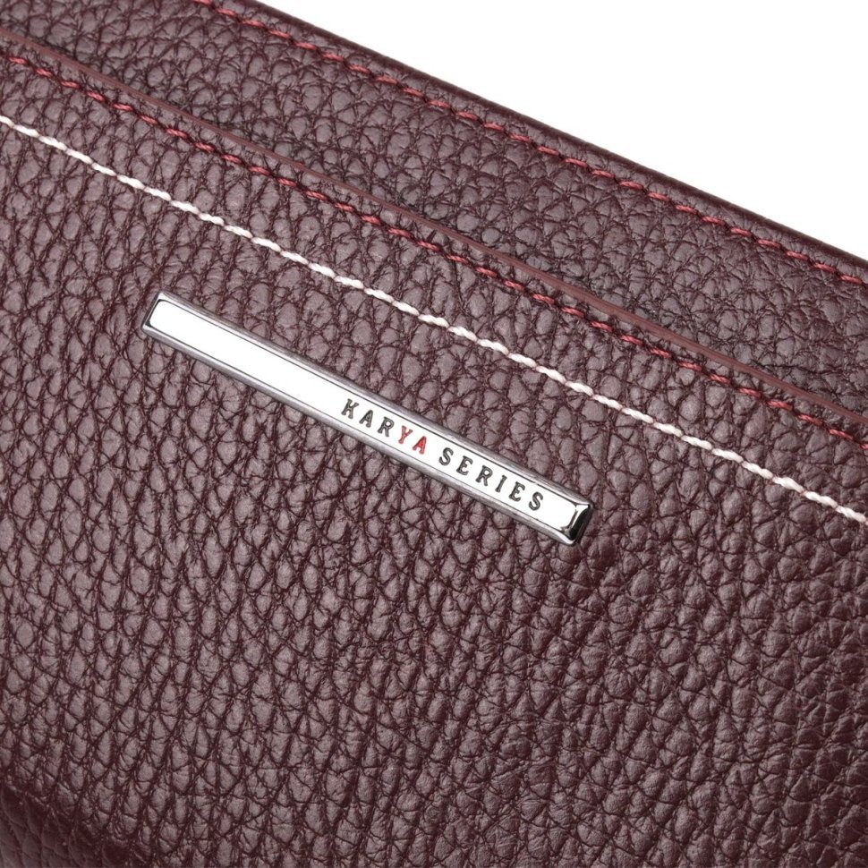 Жіночий горизонтальний гаманець із натуральної шкіри в кольорі марсалу KARYA (2421090)