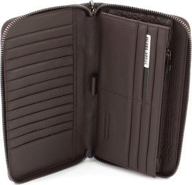 Коричневый мужской кошелек-клатч из высококачественной кожи под рептилию Marco Coverna (21070)