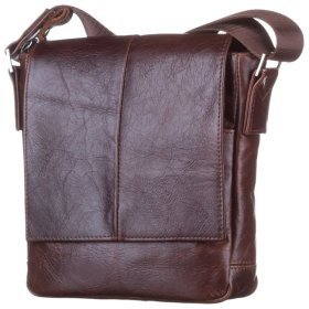 Класична чоловіча сумка планшет із натуральної шкіри коричневого кольору SHVIGEL 95004
