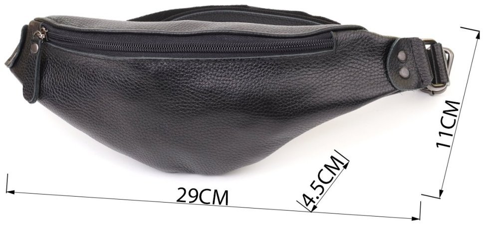 Классическая мужская сумка через плечо из натуральной кожи флотар черного цвета Shvigel 95104 modnotak фото №3