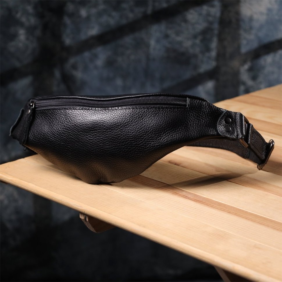 Классическая мужская сумка через плечо из натуральной кожи флотар черного цвета Shvigel 95104 modnotak фото №8