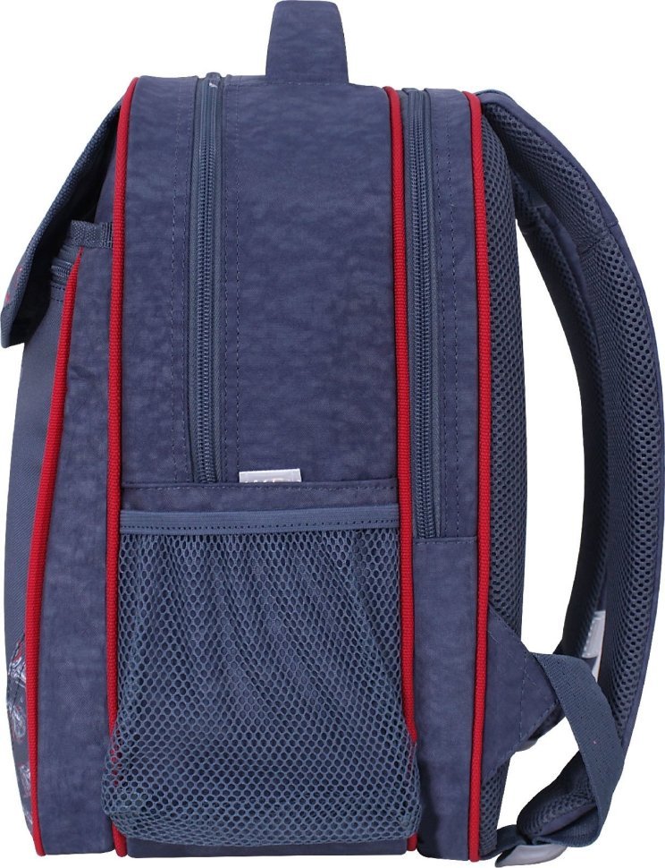Школьный рюкзак для мальчиков из серого текстиля с автомобилем Bagland (55504)