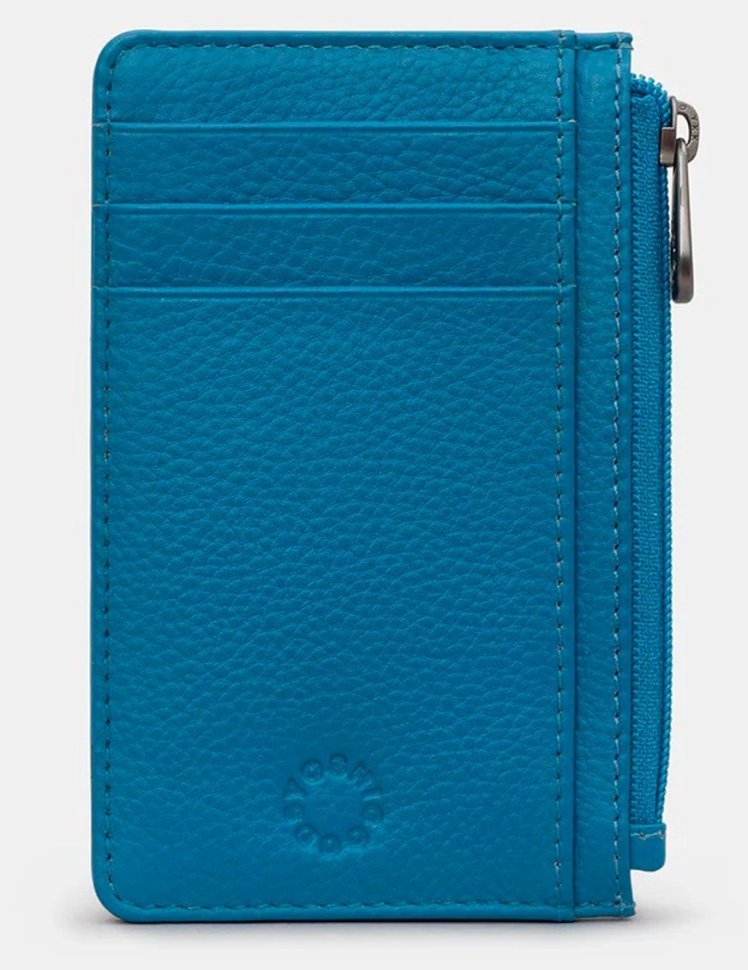 Компактный женский кардхолдер из фактурной кожи Yoshi Y1219 Morton голубого цвета 95504 modnotak фото №1