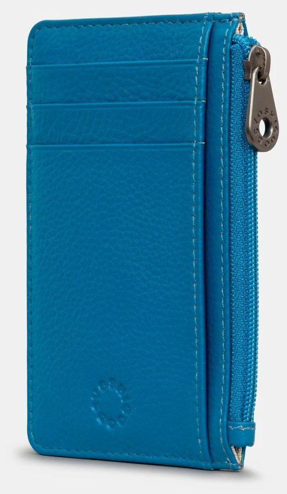 Компактный женский кардхолдер из фактурной кожи Yoshi Y1219 Morton голубого цвета 95504 modnotak фото №4