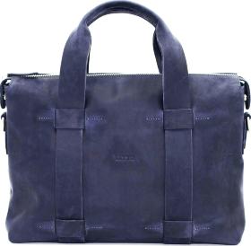 Стильная синяя сумка из матовой кожи Crazy Horse VATTO (11646)