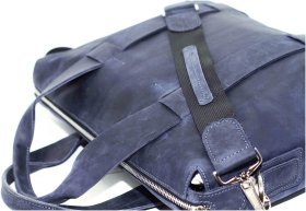 Стильная синяя сумка из матовой кожи Crazy Horse VATTO (11646)