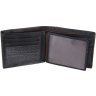 Чорне чоловіче портмоне з натуральної шкіри з коричневим декоративним рядком Vintage (2414227) - 6