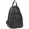 Жіночий шкіряний рюкзак середнього розміру в чорному кольорі Keizer (19335) - 1