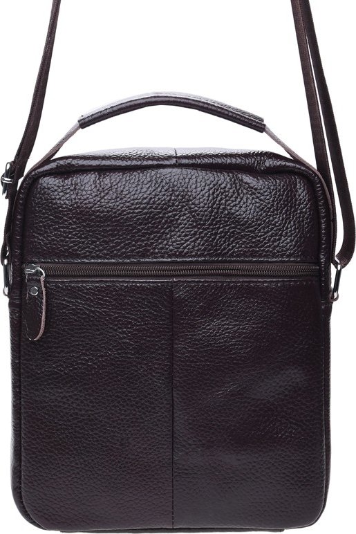 Чоловіча невелика сумка-барсетка із коричневої шкіри флотар Keizer (21353)