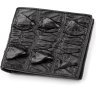 Черное портмоне из фактурной кожи крокодила CROCODILE LEATHER (024-18005) - 1