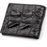 Черное портмоне из фактурной кожи крокодила CROCODILE LEATHER (024-18005) - 2